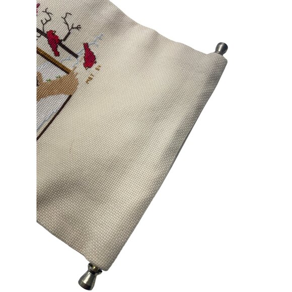 Handmade Cross-Stitch Wall Hanging Four Seasons Design 1984 Signed Needlework - Picture 3 of 8